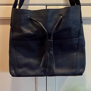 LAGGO Elegant Black Leather Shoulder Bag